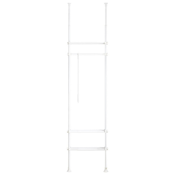 SoBuy Garderobenständer mit einem Regal Weiß 52x42x233 cm, Funktional, KLS07-W
