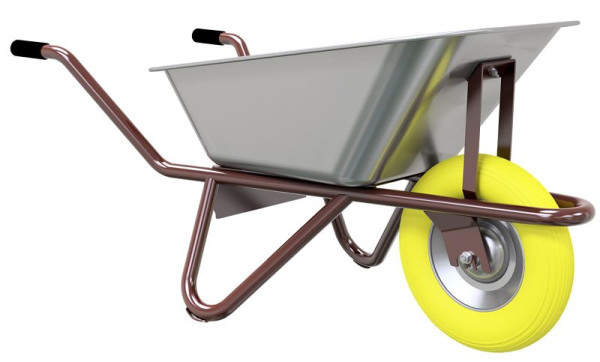 Schake Schubkarre Typ Polier, mit Tiefmulde, mit Muldenstütze und Luftrad, 52200TDM