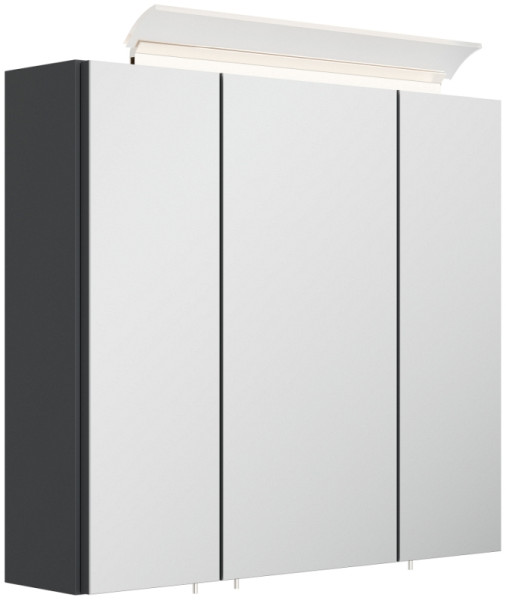 Posseik Spiegelschrank 70cm inkl. Design LED-Lampe und Glasböden grafit, PSPS70CM1000003DE