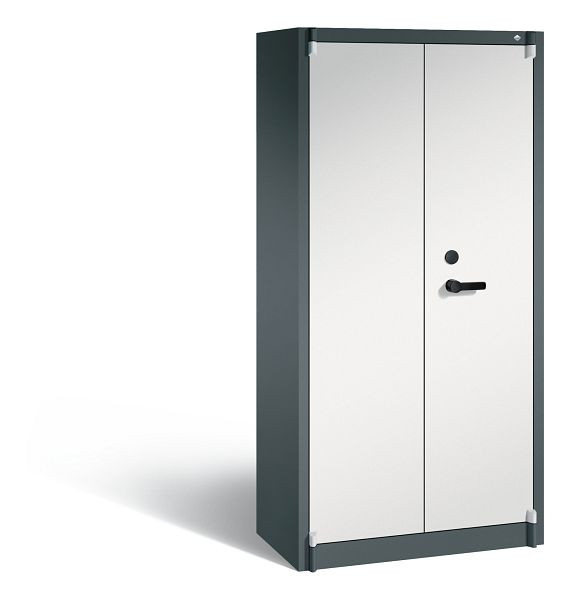 C+P Feuergeschützter Flügeltürenschrank Certos, H1950xB930xT500 mm, Anthrazit/Grau, 1170-100 S10256