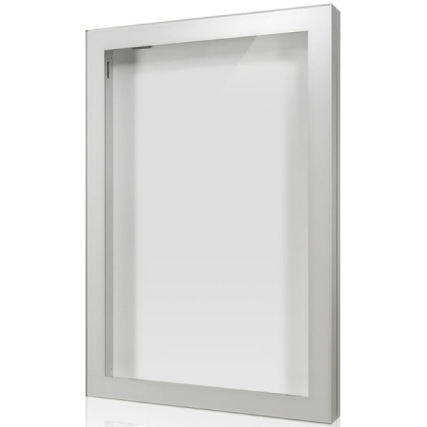 Stein HGS Schaukasten -Infomedia CL- mit Sicherheitsschloss, weiß, silber eloxiert, 90mm/70mm, Passepartout in RAL 7035 lackiert, Maße (B x H): 1000 x 1440 mm, 21145-01011