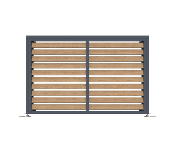 Westmann Verkleidung Wärmepumpe Boxa M Anthrazit & Holzoptik, 56x140x97 cm, WMHHPS140CW