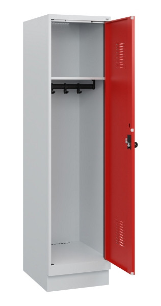 C+P Spind Evolo PLUS, Sockel, 1 Abteil, 1630x400x500mm, 7035/3020, Drehriegel, 0490205-12 S10005
