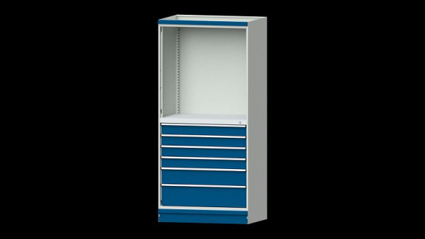 ANKE Werkbänke Basisschrank modulares Schranksystem, Modell 3007, 1015 x 720 x 2200 mm, RAL 7035/5010, 631.233