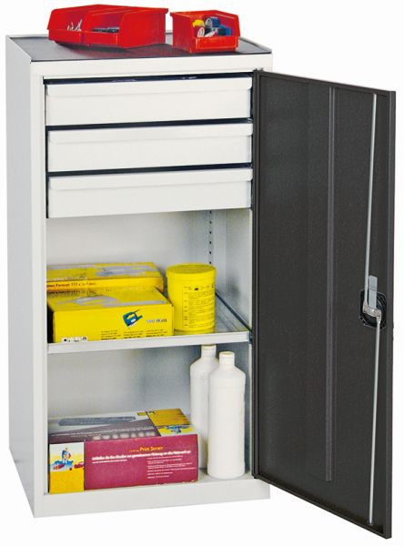 stumpf Werkzeug- und Materialschrank Serie 2000, 7035/7016, 3 Schubladen, 1 Fachboden, 2001371