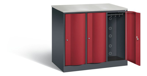 C+P XL-Schließfachschrank Resisto, H1077xB1148xT640mm, Farbe: Schwarzgrau / Rubinrot, 8271-373 S10029