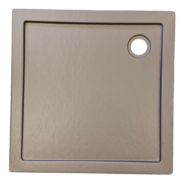 Sanotechnik Eck-Brausetasse Acryl 80 x 80 x 4cm Steineffekt grau, G80SG