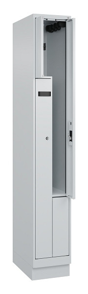 C+P Z-Spind Evolo PLUS, Sockel, 2 Fächer, 1950x300x500mm, 7035/7035, Zylinderschloss, 049023-102 S10041