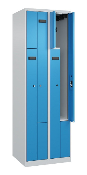 C+P Z-Spind Evolo PLUS, 4 Fächer, 1850x600x500mm, 7035/5012, Zylinderschloss, 049003-204 S10034