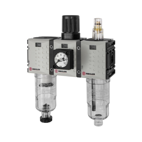 Riegler WE 3-teilig »FUTURA-mini«, PC-Behälter, Kompaktmanometer, G 1/4, 0,1-4, HA, 142490