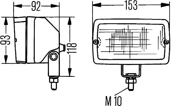 HELLA Halogen-Arbeitsscheinwerfer, Master 5060, 12/24V /geschraubt, stehend/hängend, Stecker: Flachstecker, 1GA 005 060-037