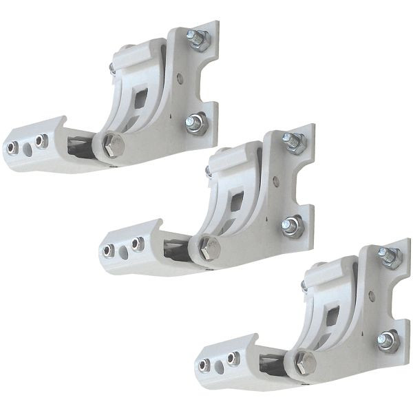 Mendler 3er-Set Wandhalterung für Markise T124, Wandkonsole Wandmontage Adapter, weiß, 35606