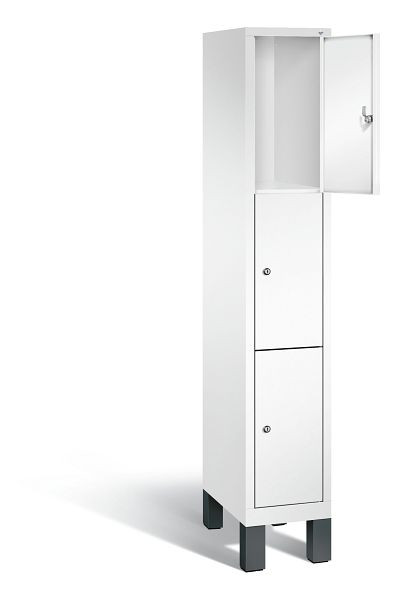 C+P Schließfachschrank Evolo, H1850xB320xT500mm, Farbe: Verkehrsweiß, 48010-103 S10098
