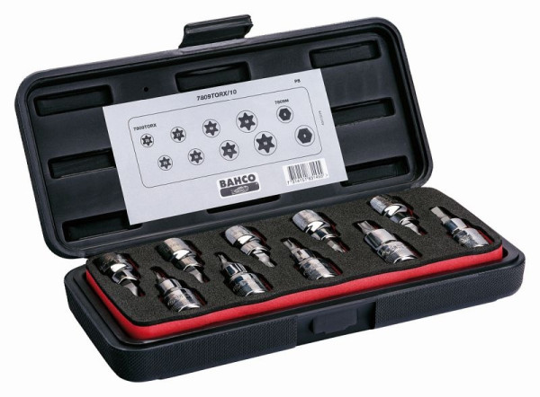 Bahco Schraubendreher-Einsätze-Satz 1/2" für Torx + PH, 10-teilig, 7809TORX/10