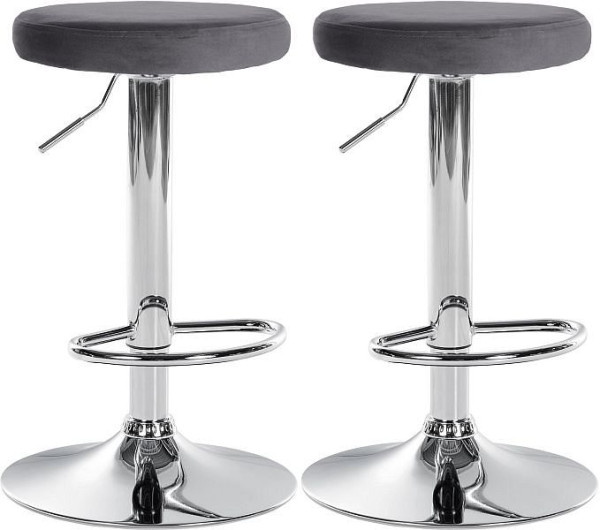 CLP Barhocker Ponte Samt chrom, dunkelgrau, VE: 2 Stück, 323464