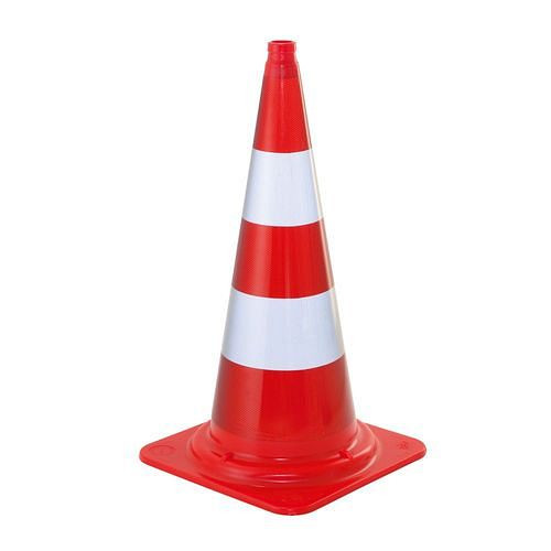 Moravia Leitkegel-EU, vollflächig rot-weiß reflektierend, nach TL-Leitkegel, Höhe 750 mm, 311278