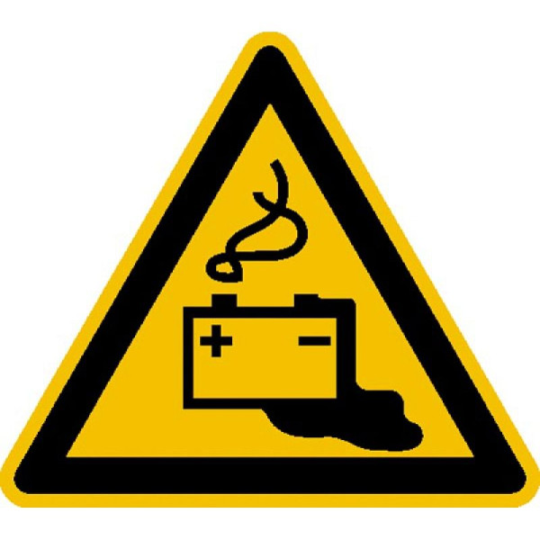 Stein HGS Elektrokennzeichnung/Warnschild, Warnung vor Gefahren durch das Aufladen von Batterien, 100 mm / Alu, geprägt, 11.0249