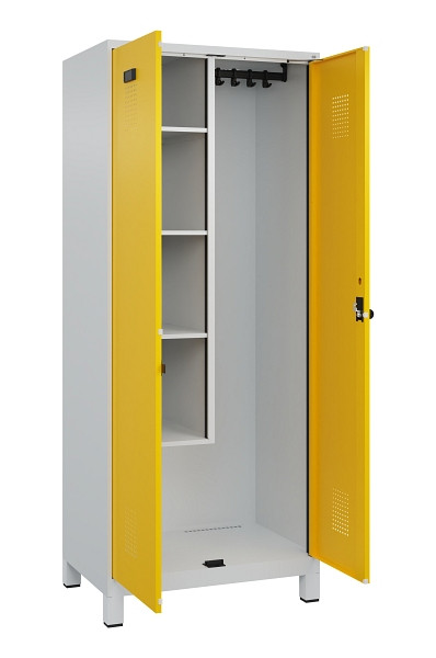 C+P Putzmittel-Spind Evolo PLUS, mit Füßen, 2 Abteile, 1950x800x500mm, 7035/102, Drehriegel, 049110-02 S10001