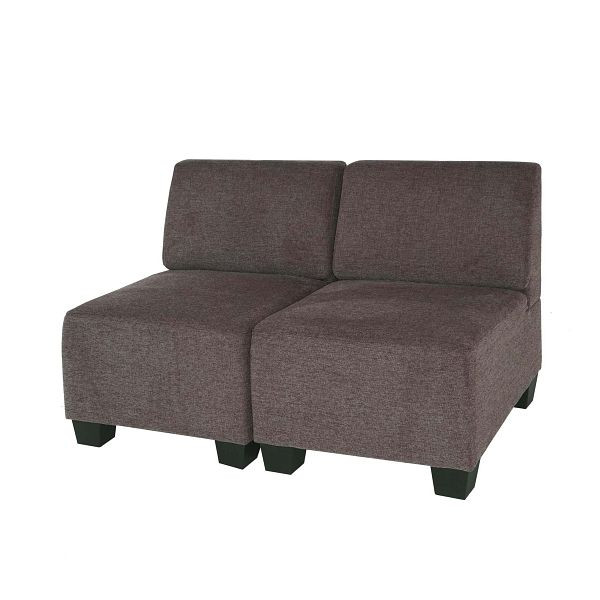 Mendler Modular 2-Sitzer Sofa Couch Lyon, Stoff/Textil, braun, ohne Armlehnen, 2x75615