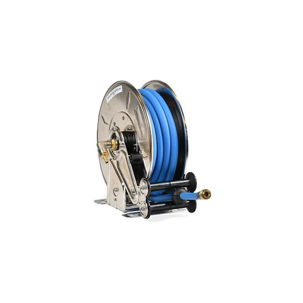 Ebinger Schlauchaufroller OSM 210, Max. 17bar/50°C, 15m - 10mm ID PVC-Druckluftschlauch, Edelstahl, 1.214.103