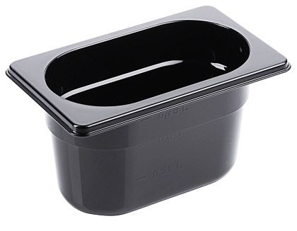 Contacto GN-Behälter 1/9, 100 mm Polycarbonat, schwarz, 3819/100