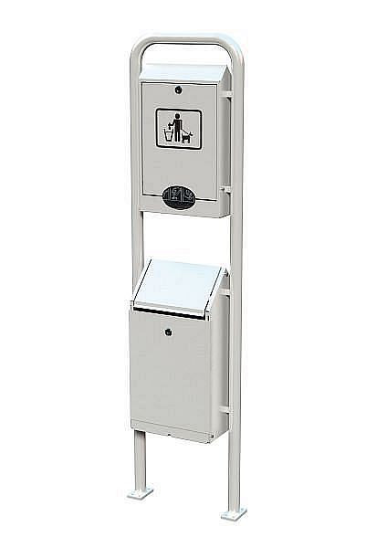 Renner Hundetoilette mit integriertem Beutelspender und Behälter, Volumen 1.000 Beutel, feuerverzinkt und pulverbeschichtet, anthrazitgrau, 7077-30PB 7016