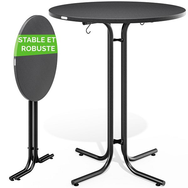 casaria Stehtisch Grau Ø80x110cm klappbar Outdoor höhenverstellbar bis 100kg, 109656