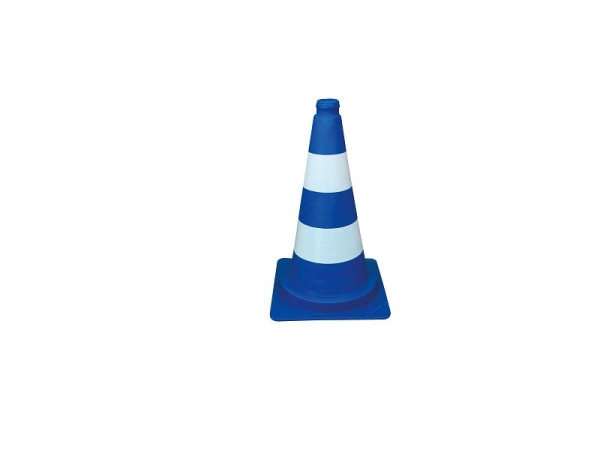 Schake Leitkegel tagesleuchtend, blau / weiß, Höhe: 500 mm, 3L500B