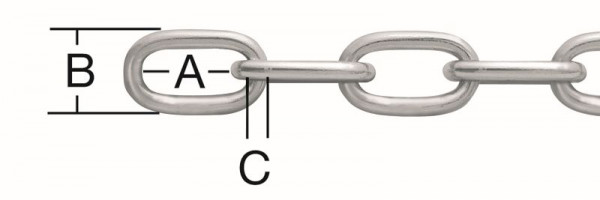Vormann Rundstahlkette Form A 6mm, verzinkt, VE: 25 Meter, 008201060Z
