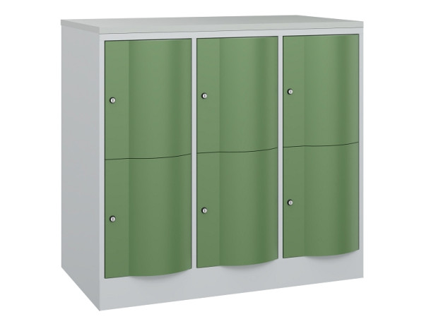 C+P XL-Schließfachschrank Resisto, H1077xB1148xT640mm, 7035/6011, 8472-373 S10127
