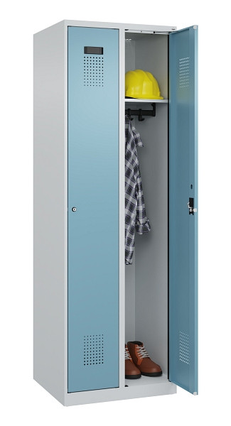 C+P Spind Evolo PLUS, 2 Abteile, 1850x600x500mm, 7035/0010, Verschluss Zylinderschloss, Ablageböden 2, 049000-20 S10036