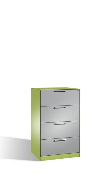 C+P Karteischrank Asisto, H1310xB800xT600mm, Farbe: Viridingrün / Weißaluminium, Bügelgriff, 146223-422 S10070