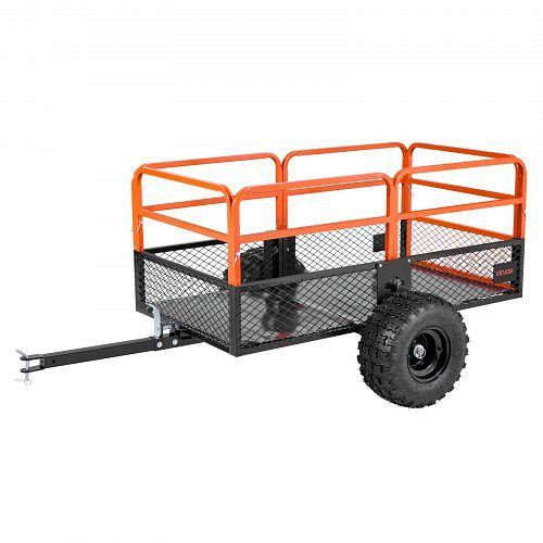VEVOR Kippanhänger 800,59 kg, ATV-UTV-Stahlanhänger mit Kipper & abnehmbarer Rückwand für Rasenmäher & Traktoren, HYTCHCWGK28C4MJ2B001V0