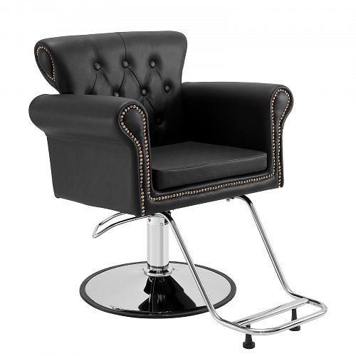 VEVOR Friseurstuhl 150 kg Gewichtskapazität aus PU Holzplatte Eisen höhenverstellbar Barbersessel 360° drehbar 98 x 77 x 90,5 cm, SLYZ3037485Y9L3ETV0