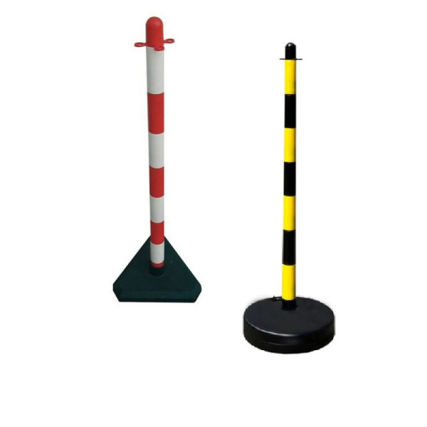 Stein HGS Kettenpfosten -Cloud-, Dreieck-Fuß (SL 300mm), Fuß befüllt, Pfosten gelb/schwarz, 4040kbs