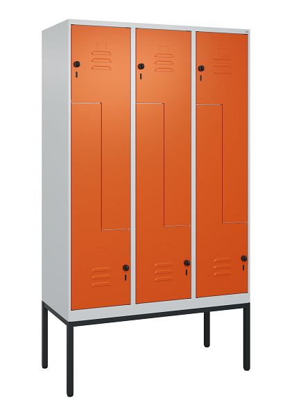 C+P Z-Spind Classic PLUS, Gestell, 6 Abteile, 2120x1200x500mm, 7035/2004, Drehriegel, 0800337-326 S10030