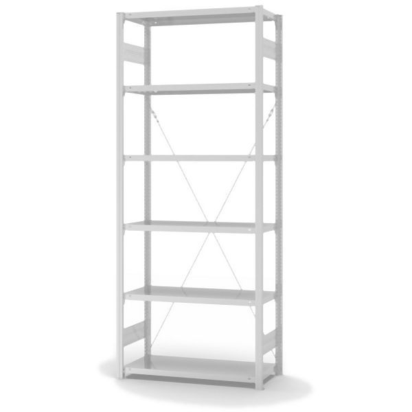 hofe Antibac Grundregal, zerlegt, 6 Böden 2500 x 400 x 1000 mm, Antibakterielle Beschichtung in weiß (ähnlich RAL 9016), HKG25410ANT