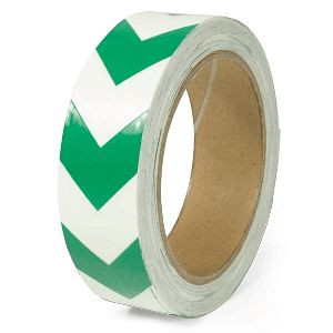 Moedel Markierungsband mit grünen Richtungspfeilen, nachleuchtend, 160-mcd, Folie, 30mm x 16m, 55006