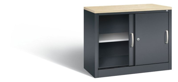 C+P Sideboard mit Schiebetüren Acurado, H720xB1000xT400mm, Farbe: Schwarzgrau, Bügelgriff, 2 OH, 5725-00 S10103