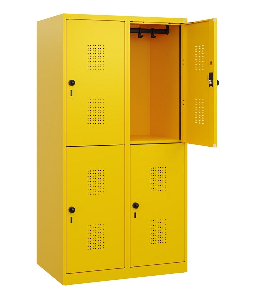 C+P Doppelstöckiger Spind Evolo PLUS, 4 Fächer, 1530x800x500mm, 1023/1023, Drehriegel, 0493005-22 S10027