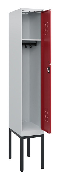 C+P Spind Evolo PLUS, Gestell, 1 Abteil, 1950x300x500mm, 7035/3003, Zylinderschloss, 0490305-10 S10026