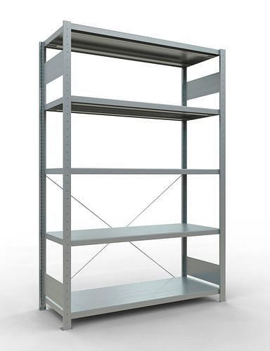 Schulte Fachbodenregal, Grundfeld, 5 Lagerebenen, Kreuzstrebe, Fachlast 250 kg, 1360 x 536 x 2000 mm, 278765