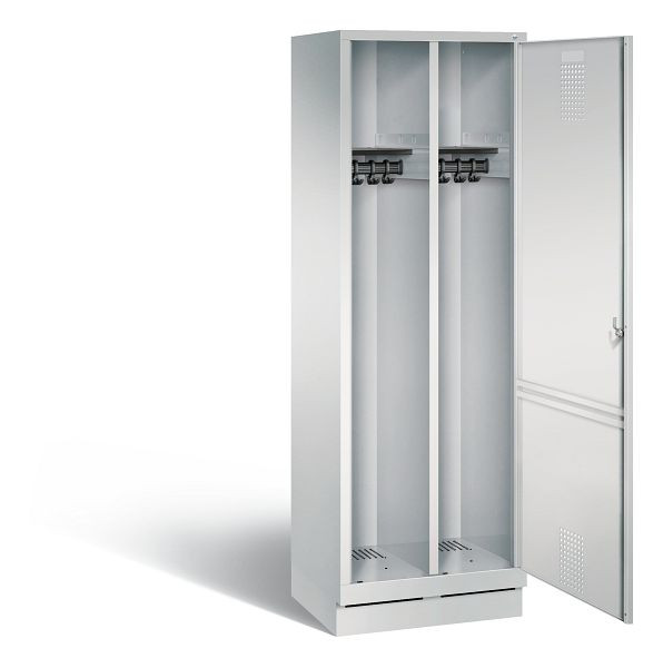 C+P Schwarz-Weiss-Spind Evolo, H1800xB610xT500mm, Farbe: Lichtgrau, 48220-20 S10000