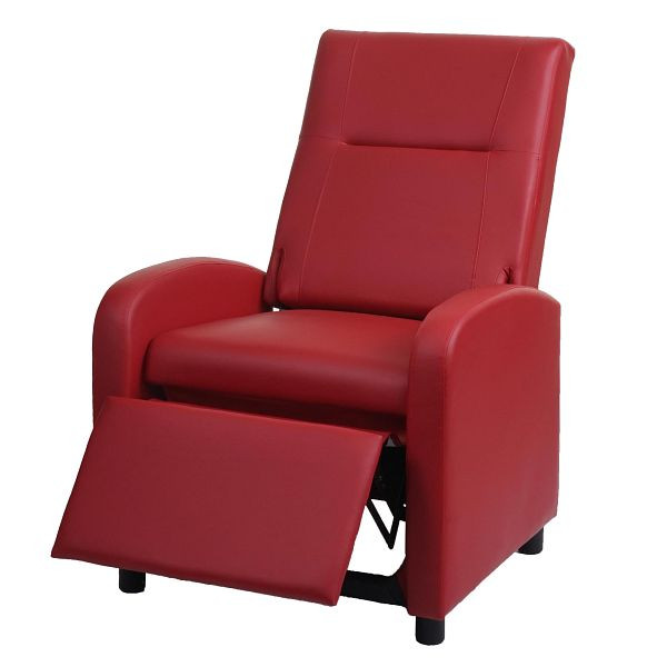 Mendler Fernsehsessel HWC-H18, Relaxsessel Liege Sessel, Kunstleder klappbar 99x70x75cm, rot, 72663