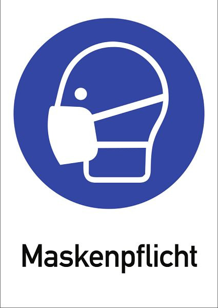Moedel Maskenpflicht, Kombischild, Folie, 210x297 mm, 104667