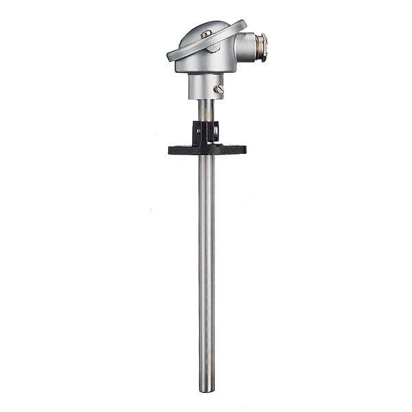 JUMO Thermoelement mit Anschlusskopf, 1xNiCr-Ni, 22x500mm, Flansch, -200 bis +1150°C, 00054836