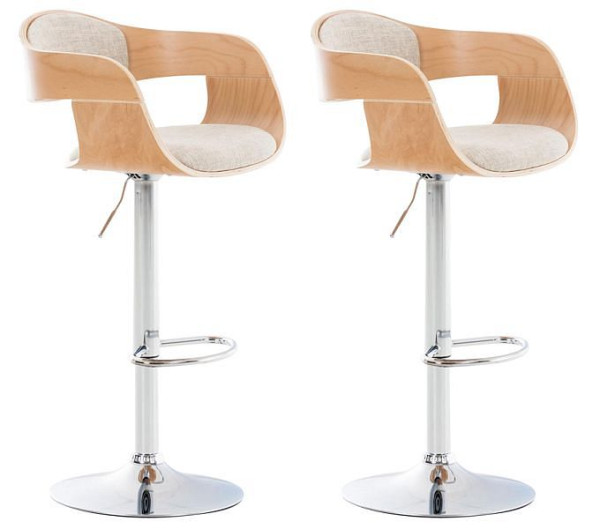 CLP Barhocker Kingston C Stoff, natura/creme, VE: 2 Stück, 315036