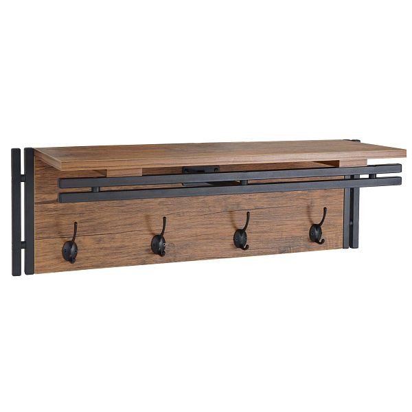 Mendler Wandgarderobe HWC-A27, Garderobe Regal, 4 Haken 24x75x24cm 3D-Struktur, Wildeiche-Optik, 61618