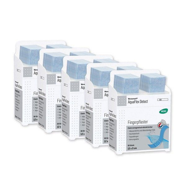 WERO Werosmart AquaFlex Detect Fingerpflaster, 12 x 2 cm, VE: 5 x 30 Stück, 180744