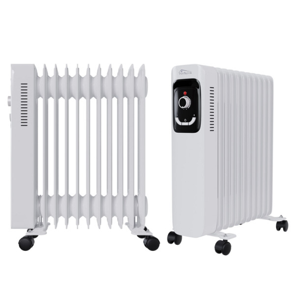 TroniTechnik Ölradiator Elektroheizung TT-OR 211 in Weiß mit 11 Rippen und 2500 Watt, drei Heizstufen (1000W, 1500W, 2500W), 6305